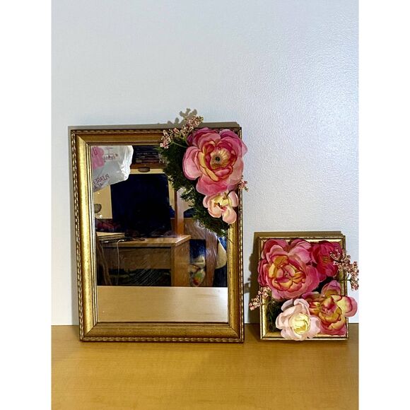 Pink Flower Mirror and Painting